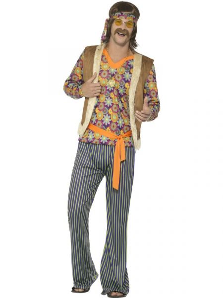 Mens Male Floral 60s Hippe Singer John Lennon Costume-44680