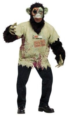 Zombie Toy Monkey Mask Chimp Animal Horror Fancy Dress 