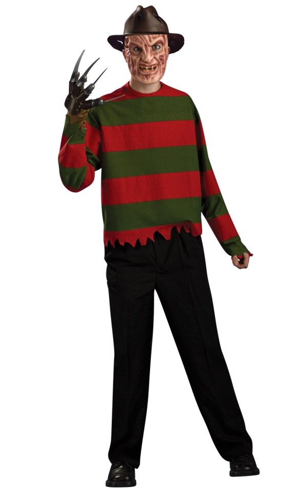Deluxe Adult Freddy Krueger Creepy Elm Street Halloween Costume Set Kit 16587 