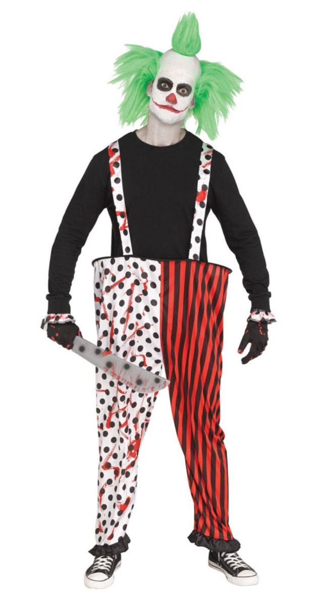 Killer Clown Trousers with Gloves Costume Fancy Dress-3707