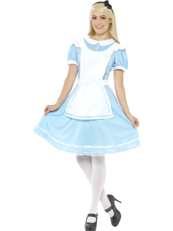Ladies Blue Wonder Princess Alice Fancy Dress Costume-41012