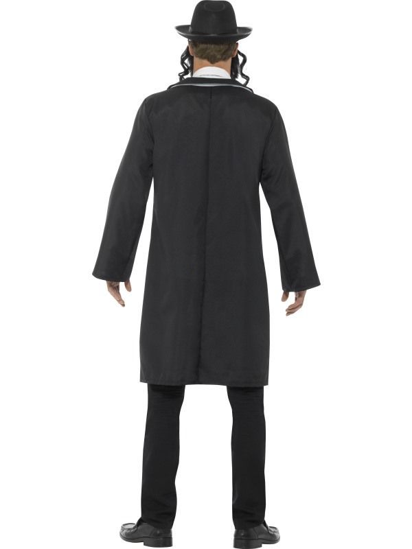 Mens Long Saint Black Rabbi Fancy Dress Jewish Costume-44689
