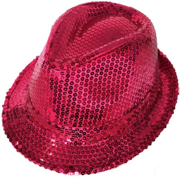 Gangster Hat in hot pink sequins