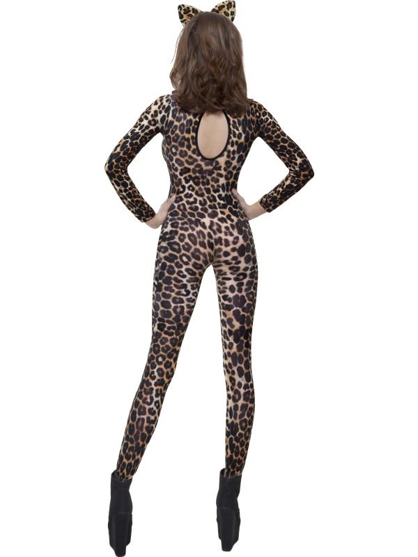 Ladies Sexy Fever Brown Leopard Print Bodysuit Outfit-26811