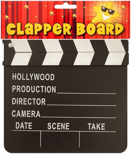 20s Black And White Hollywood Clapper Board Accessory U09059