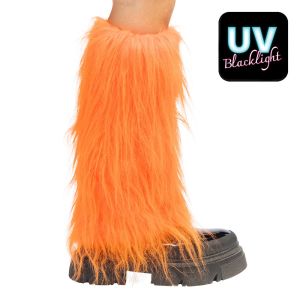 Neon Orange Rave Leg Warmers