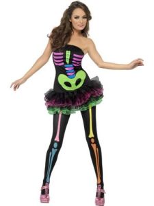 Fever Neon Skeleton Tutu Costume