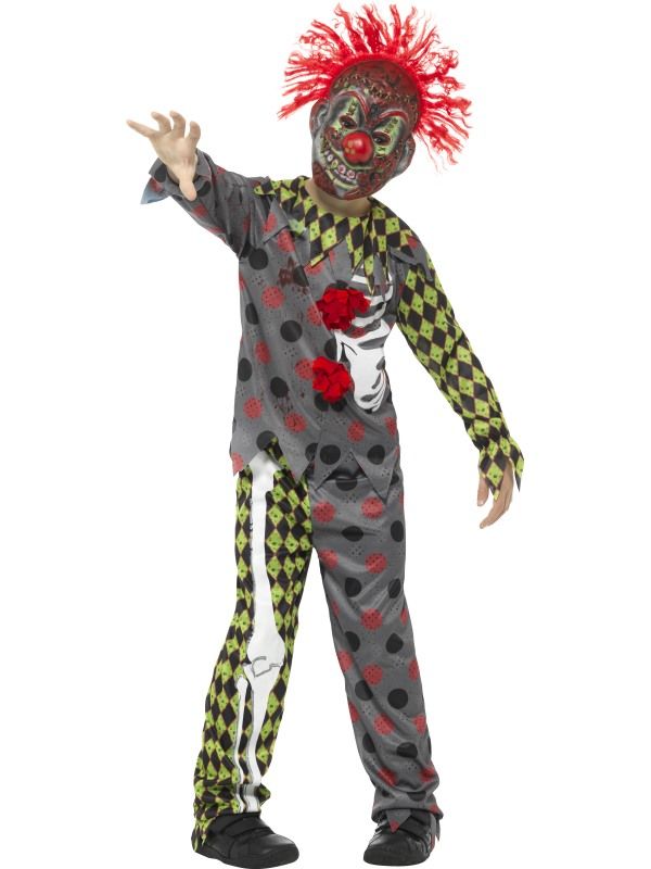 Childrens Deluxe Twisted Clown Fancy Dress Costume-45125