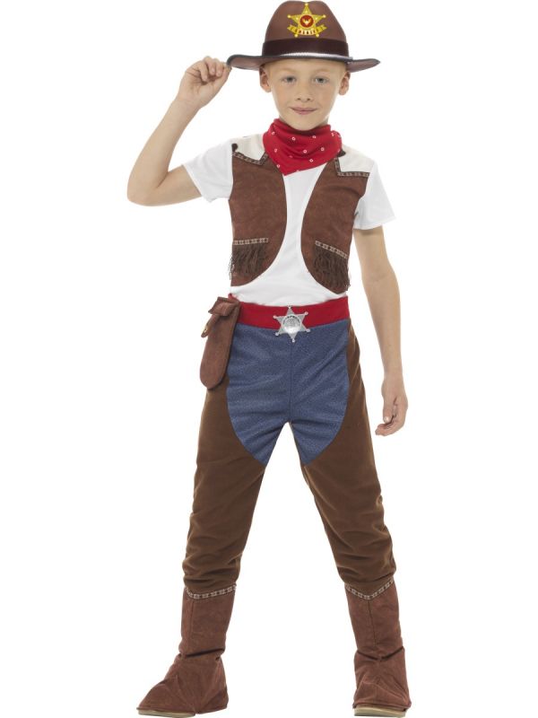 Childrens Western Deluxe Cowboy Fancy Dress Costume-48208