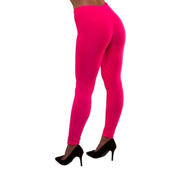 Bright Neon Pink 80's Stretchy Leggings - EF2258P