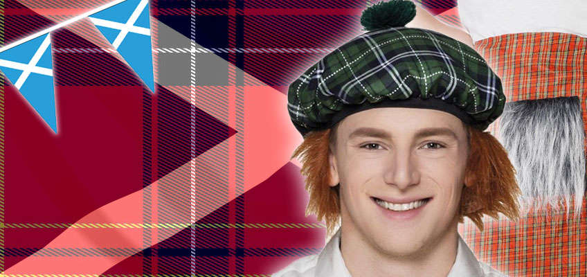 Scottish Ginger Hair Wig Tartan Tam O Shanter Jimmy Hat TY2662 - View #3