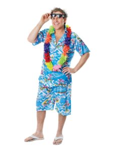 Men's Hawaiian Costume Forward the Clocks Fire Up the Fun